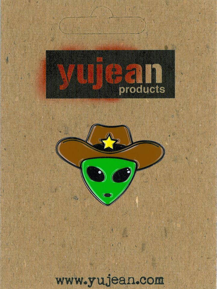 Alien Cowboy Enamel Pin-E1091 for wholesale by Yujean