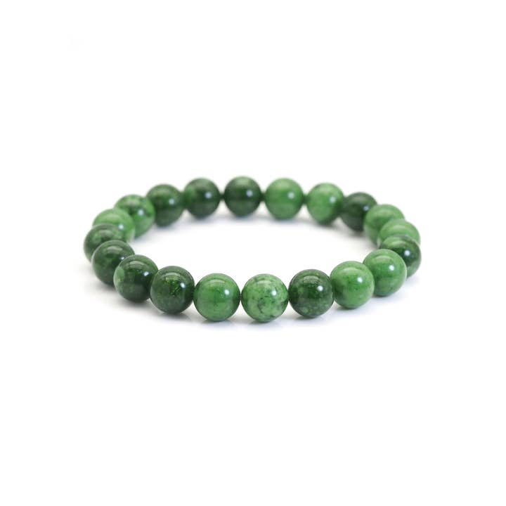 Genuine Green Strawberry Quartz Round Smooth Stretchy Bracelet, 8mm/10mm, Sku#EF373 for wholesale by BestBeads&Beyond