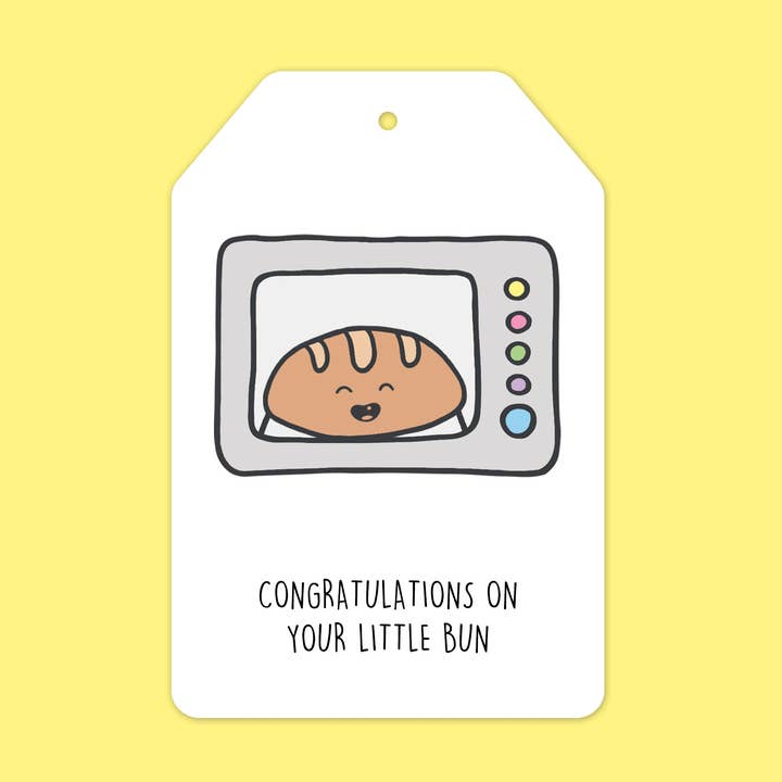 Congratulations Gift Tag: Little Bun | Bun in the Oven for wholesale by Hey Hunny