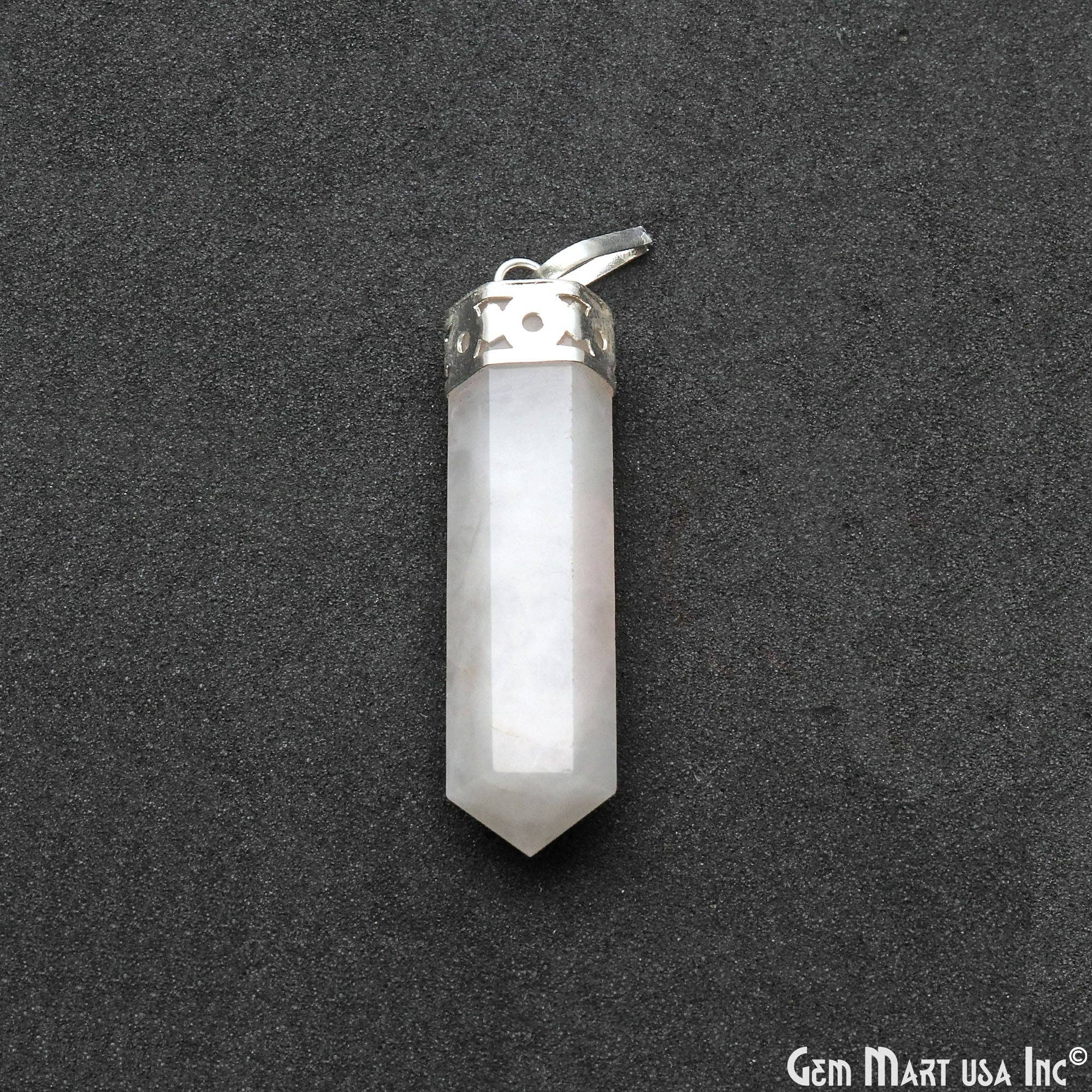 GemMartUSA – wholesale Pendant/charm necklace – DIY Healing Gemstone Silver Pencil Point Ornate Pendant 1pc34
