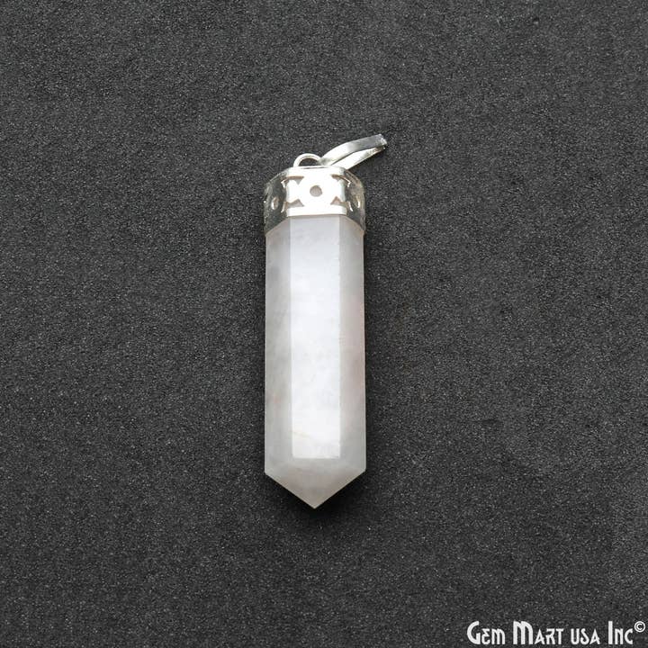GemMartUSA – wholesale Pendant/charm necklace – DIY Healing Gemstone Silver Pencil Point Ornate Pendant 1pc34