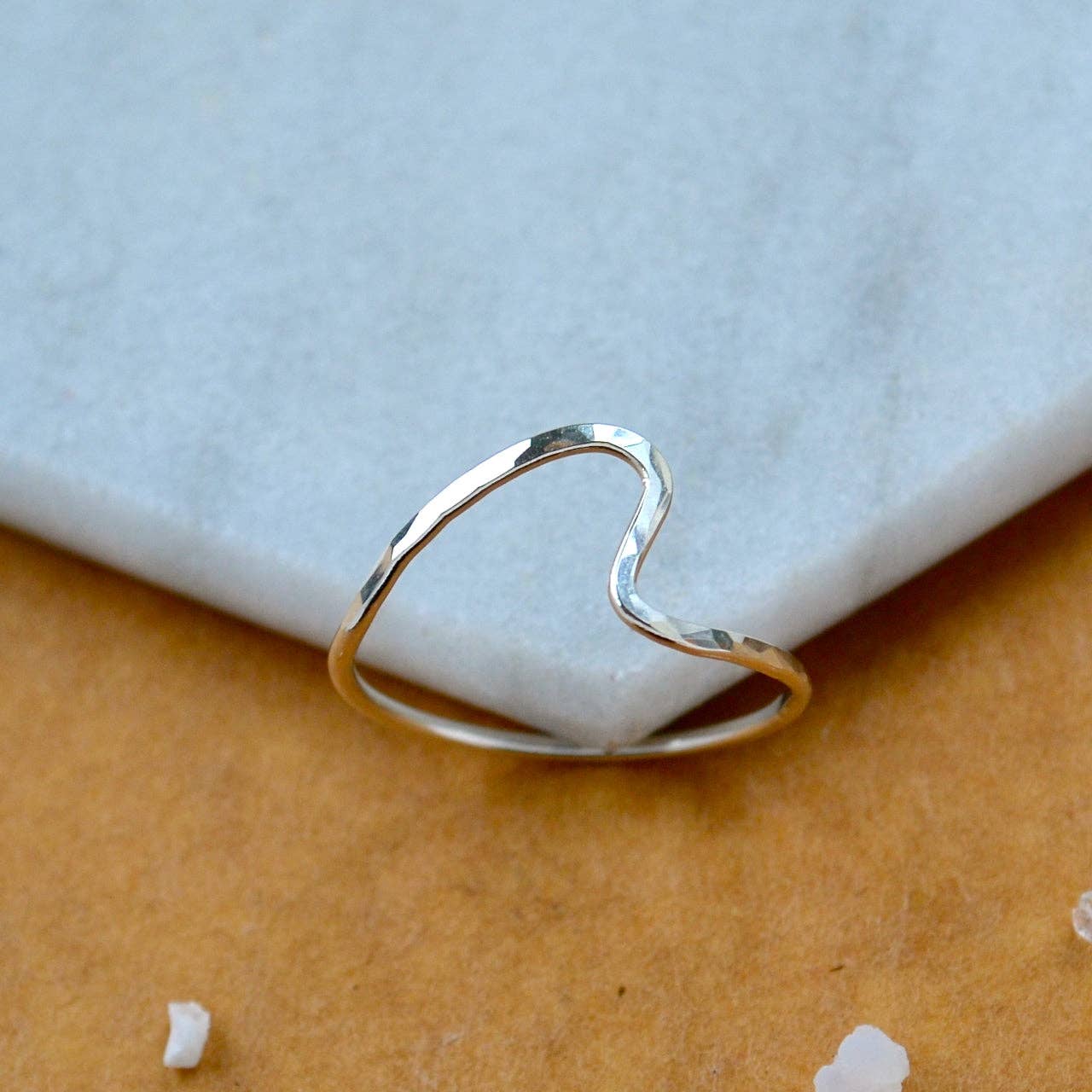 Foamy Wader - Wholesale Band/Stacked Ring - Waves Ring - handmade asymmetric wave ring, sustainable jewelry (4 metals)7