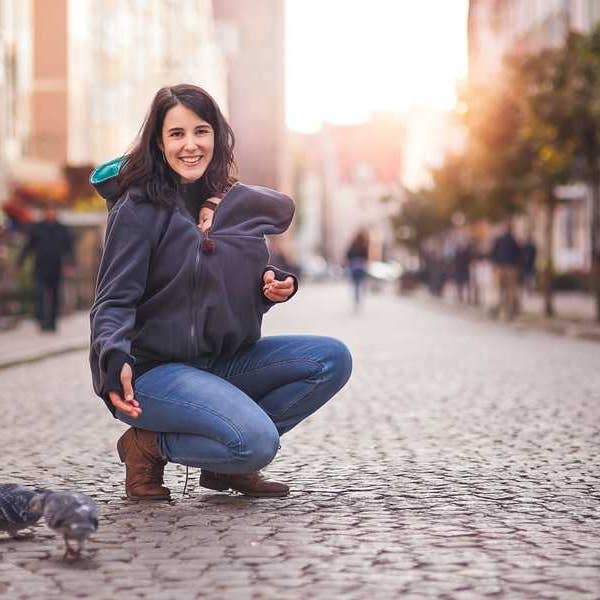 LUNA– Polar Fleece Babywearing and maternity jacket GRAPHITE for wholesale by FUN2BEMUM