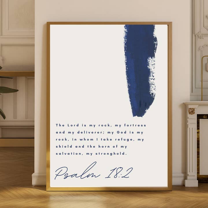 Psalm 18:2 Scripture Art Print for wholesale by Evertrue Prints