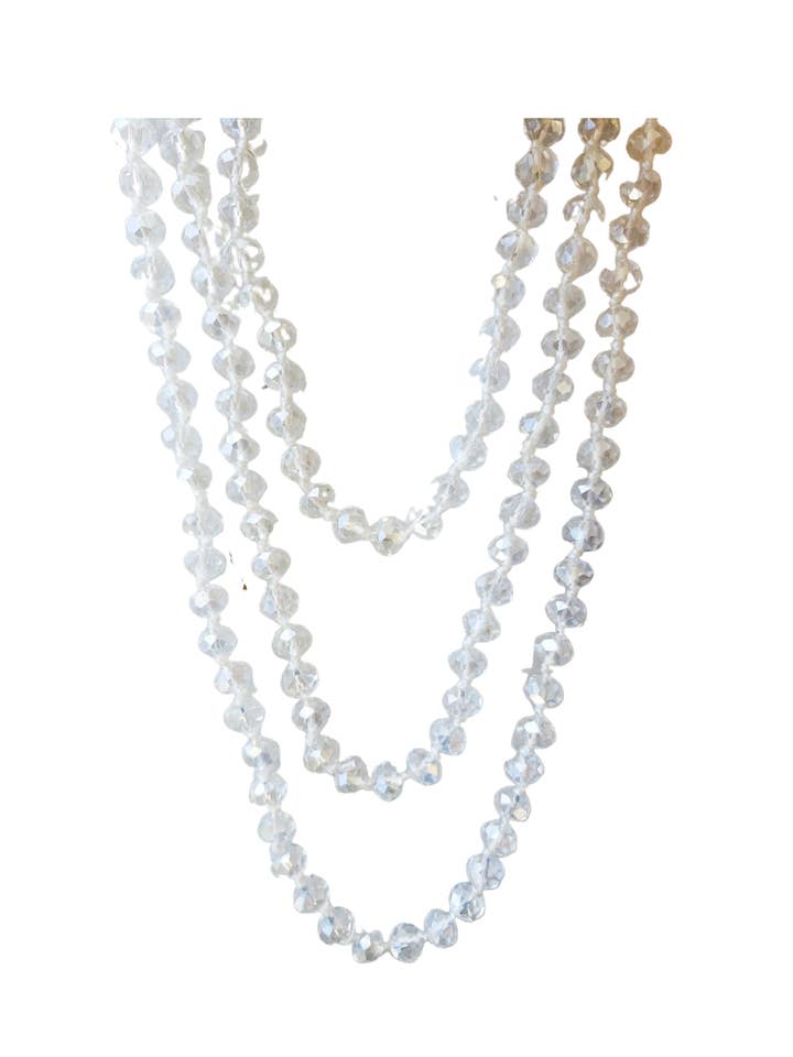 Iriserende ketting met heldere kristallen kralen voor wholesale door A Blonde and Her Bag