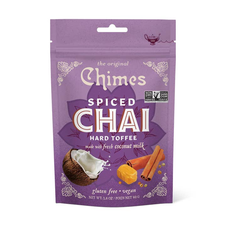 Chimes - Wholesale Toffee - Chimes Spiced Chai Hard Toffee Candy - 3.5 oz Bag
