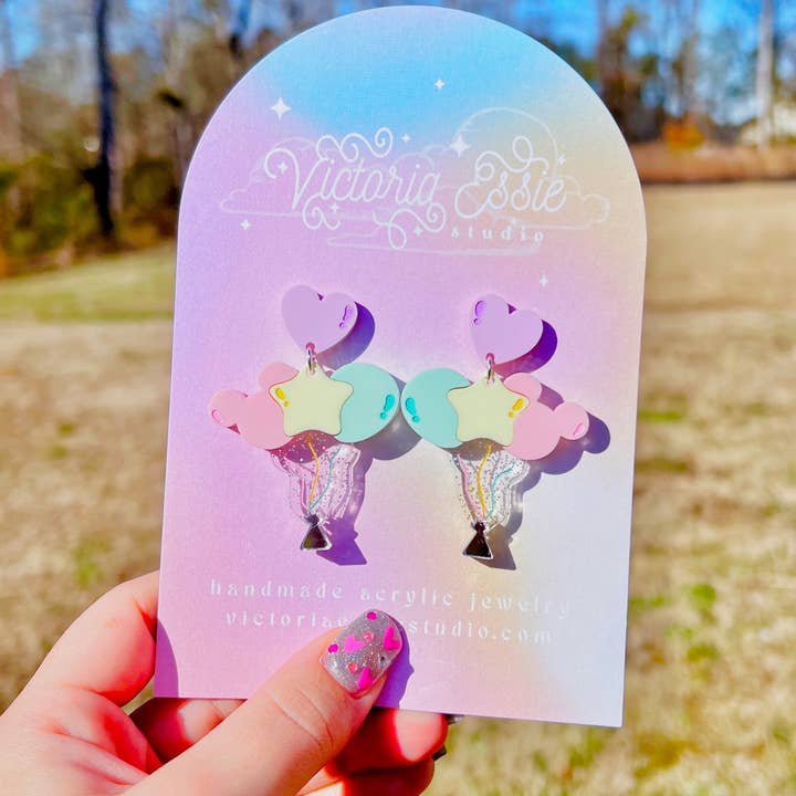 Victoria Essie Studio - Wholesale Stud/Post Earrings - Birthday Balloon Earrings