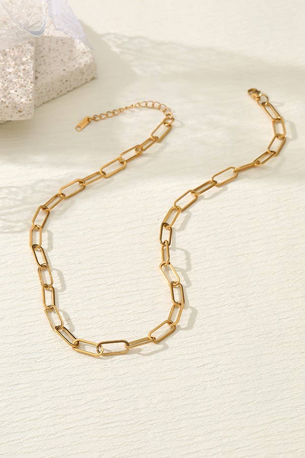 JOSSLYN by wall to wall - Wholesale Link & Chain Necklace - STAINLESS STEEL WATERPROOF TARNISH FREE NECKLACE | 40NK3188
