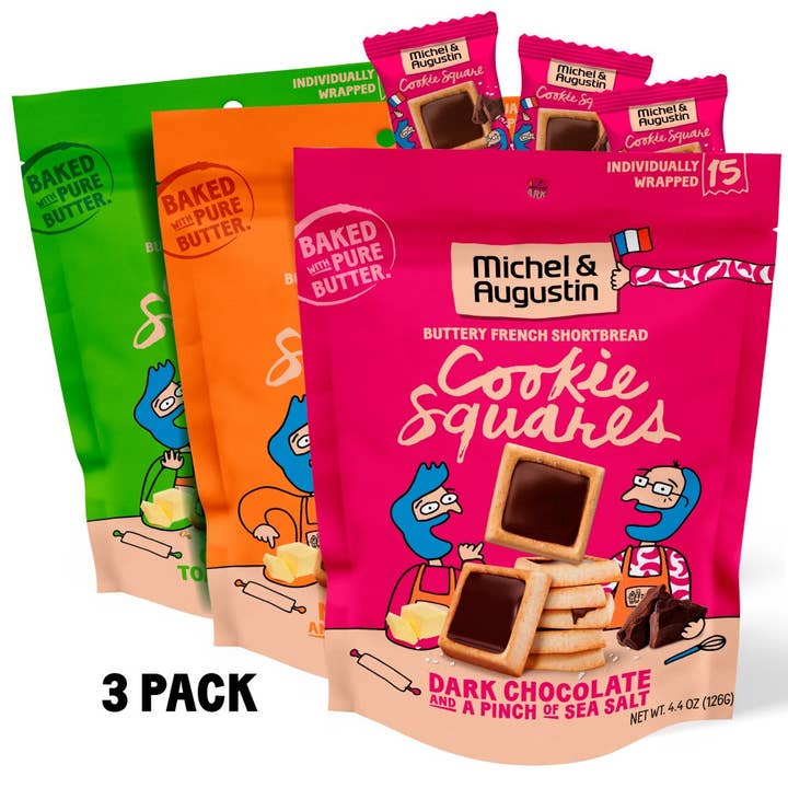 Michel et Augustin - Wholesale Cookie - 1case of 3Bags of Cookie-Variety Pack 3 flavors ($5 per bag)
