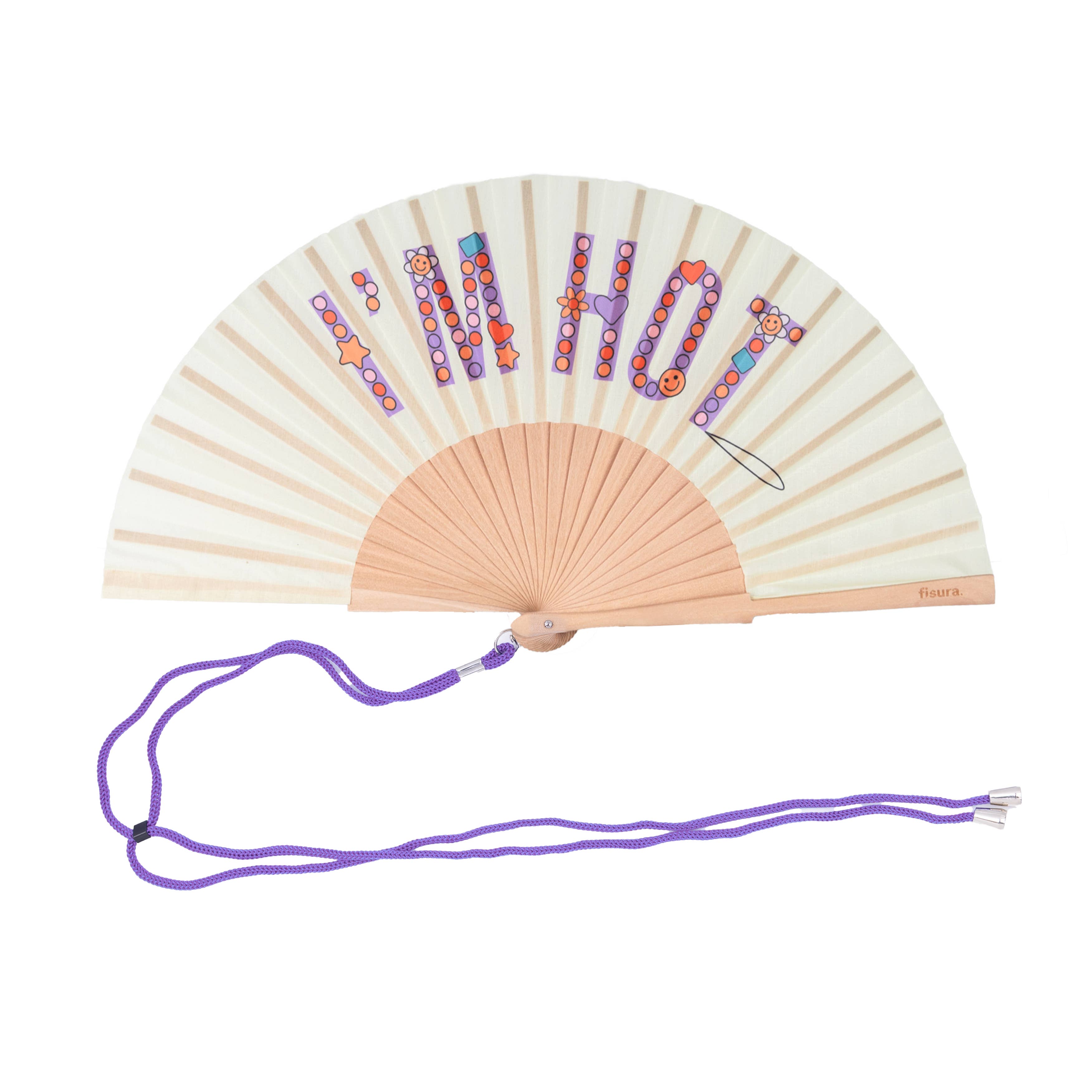 Fisura - Wholesale Handheld Folding Fan - "I'm hot" fan beads1