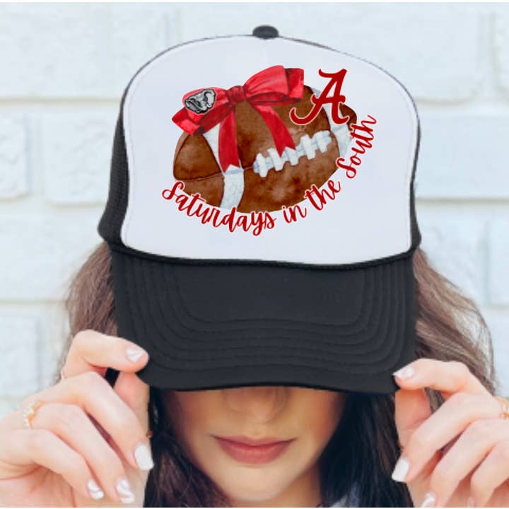 Alabama Football Coquette Bow Trucker Hat for wholesale by Gia Gifts Boutique