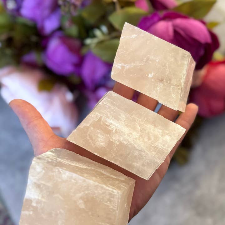 Mandala Gems – Pedra/cristal espiritual por atacado – Calcite Óptica, Brilha ROSA sob Luz UV, Minerais Fluorescentes