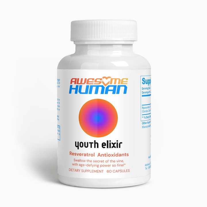 Élixir de jeunesse | Formule anti-âge au resvératrol pour la vente par Awesome Human