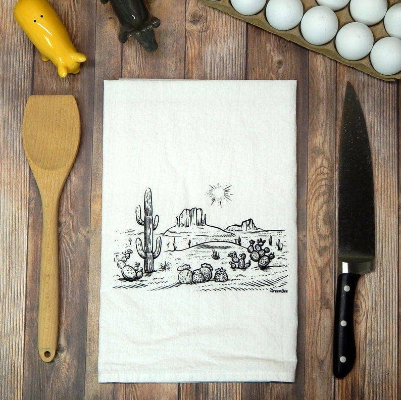 Green Bee Tea Towels - Wholesale Tea Towel - Cactus Desert Kitchen Towel | Tea Towels | Arizona Towel7