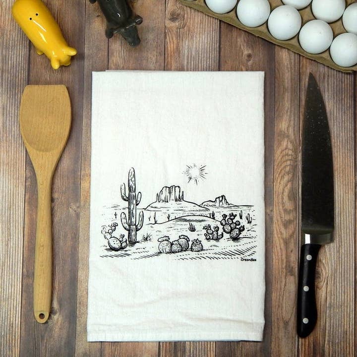 Green Bee Tea Towels - Wholesale Tea Towel - Cactus Desert Kitchen Towel | Tea Towels | Arizona Towel7