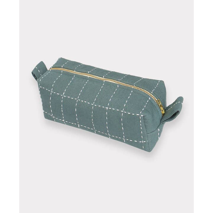 Anchal - Wholesale Toiletry Bag - Women's - Small Grid-Stitch Toiletry Bag4