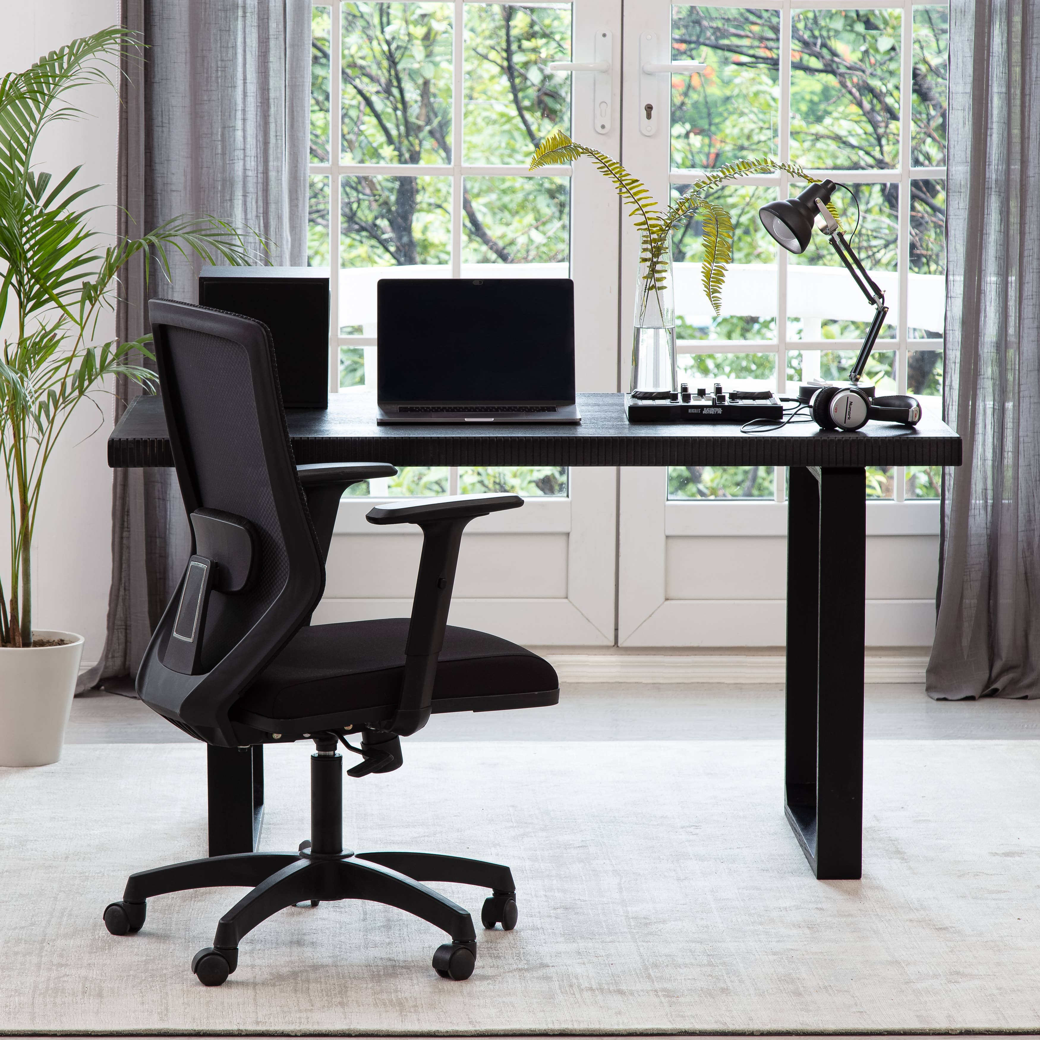 MH London - Vente Sous-main - Bureau d'ordinateur en bois massif Ancona1