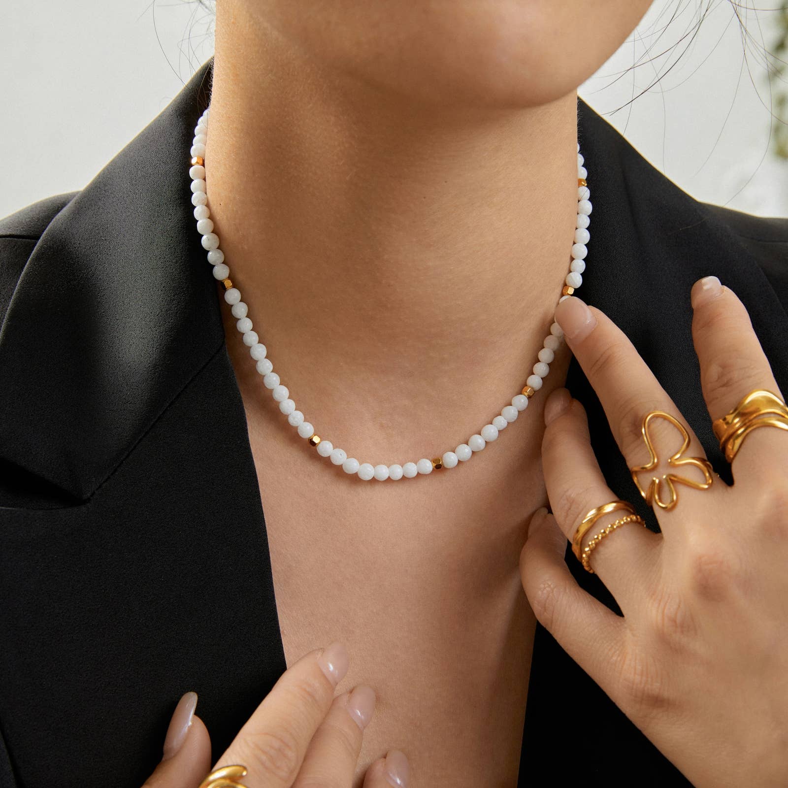 Lovelika – wholesale Link & chain necklace – Simple chain necklace with stones - Skylar16