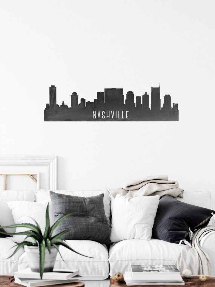Nashville Skyline Metal Art for wholesale by Highland Ridge | Handmade Home Decor