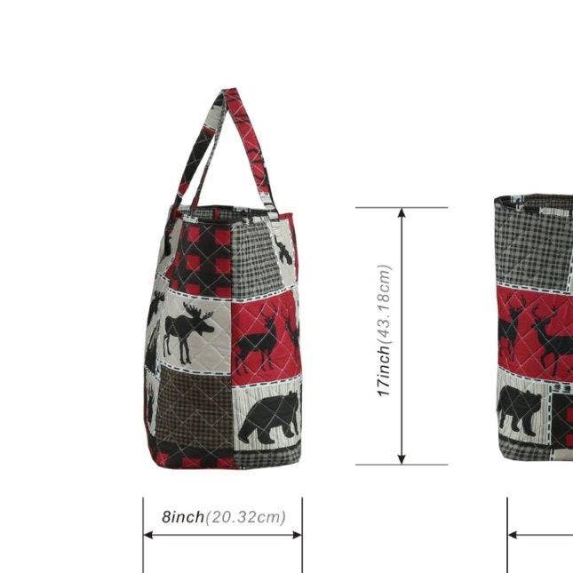 Duke Imports - Wholesale Tote Bag - Women's - "Lodge Life" Designer Quilted Tote Bag4