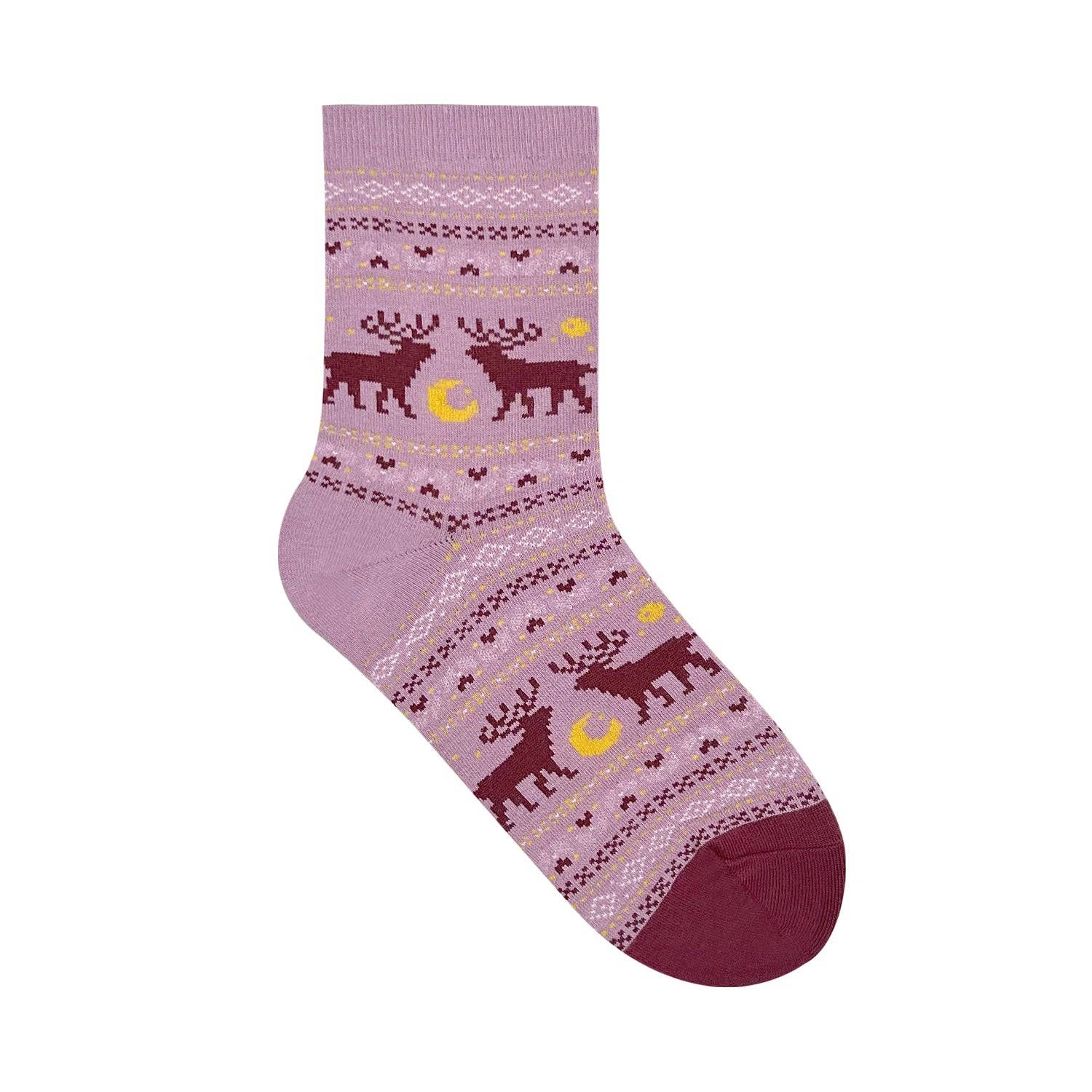 7DAYSSOCKS - Wholesale Socks - Women's - Women's Crew Winter Night Deer Socks1