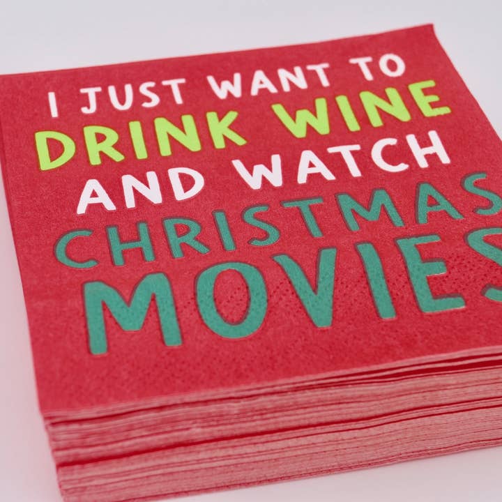 soiree-sisters - Wholesale Disposable Napkin - Funny Cocktail Napkins | Watch Christmas Movies - 20ct