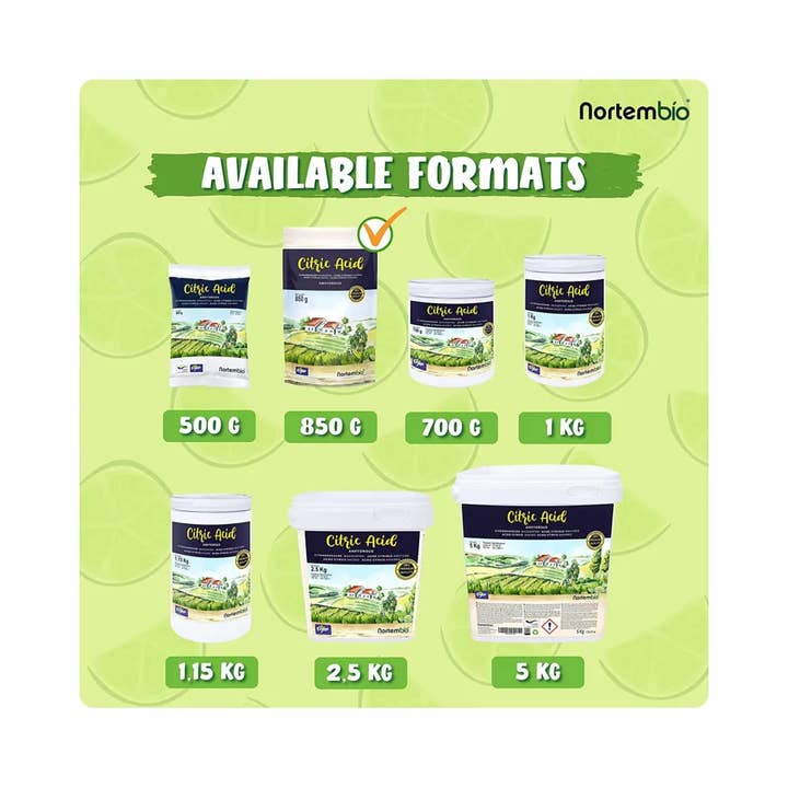 NORTEM BIOTECHNOLOGY GROUP – Especiarias secas por atacado – Ácido Cítrico Orgânico 850 G. Ácido cítrico anidro3