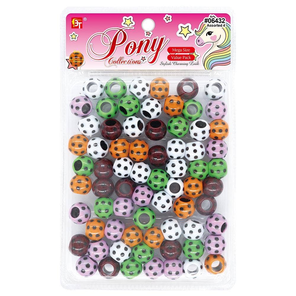 KT Supply - Wholesale Retailer Display - Jewelry - Mega Black Polka Dots Round Beads Value Pack Assoerted 40