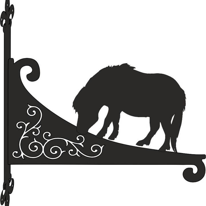 Shetland Pony Ornamental Scroll Hanging Bracket for wholesale by Steel Images