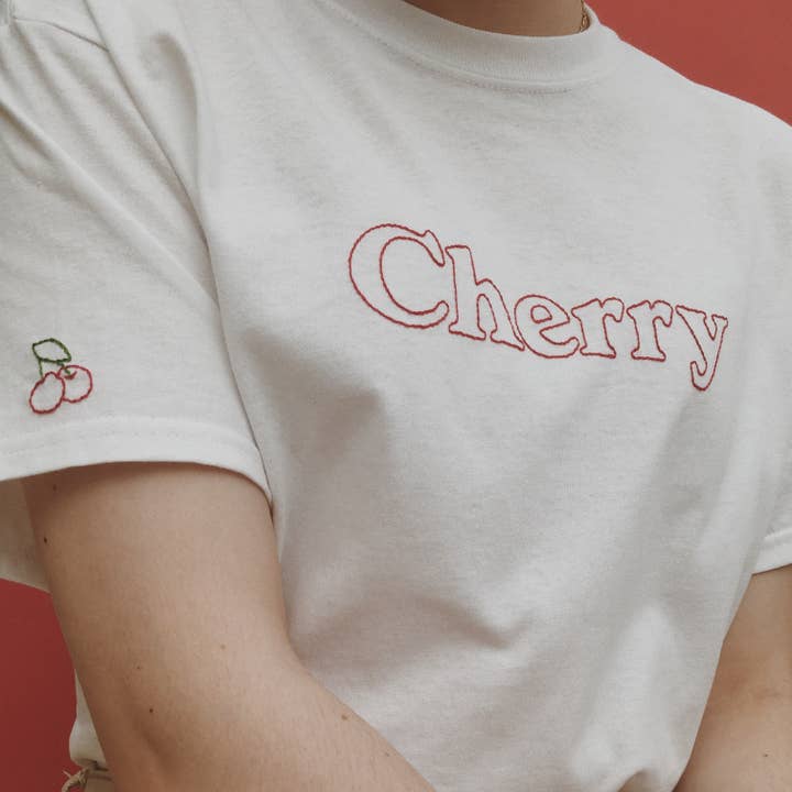 embroidered cherry t-shirt for wholesale by HemmorBroids