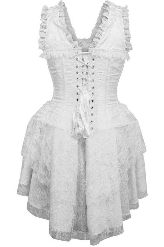 Daisy Corsets - Wholesale Dress - Women's - Top Drawer Steel Boned White Lace Victorian Corset Dress1