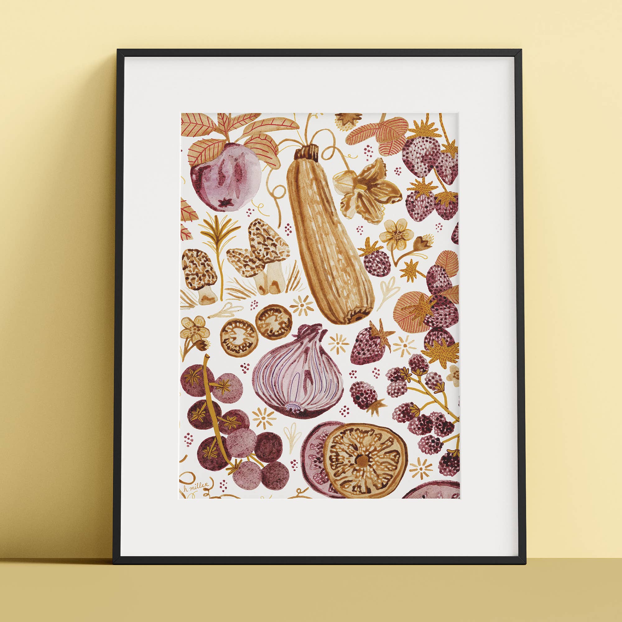 H Miller Ink Illustration Art wholesale products - Wholesale Art Print - Garden Veggies & Fruit | Art Print | Wall Art & Home Decor4