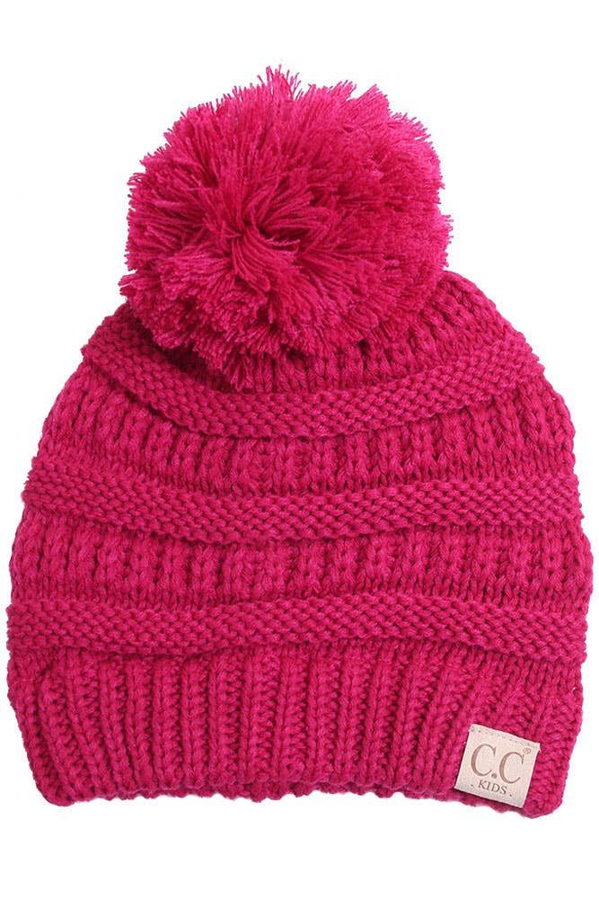Hana - Wholesale Beanie - Kids - C.C Kids Solid Knit Pom Beanie4