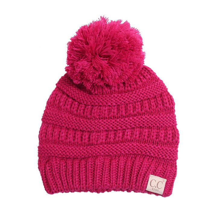 Hana - Wholesale Beanie - Kids - C.C Kids Solid Knit Pom Beanie4