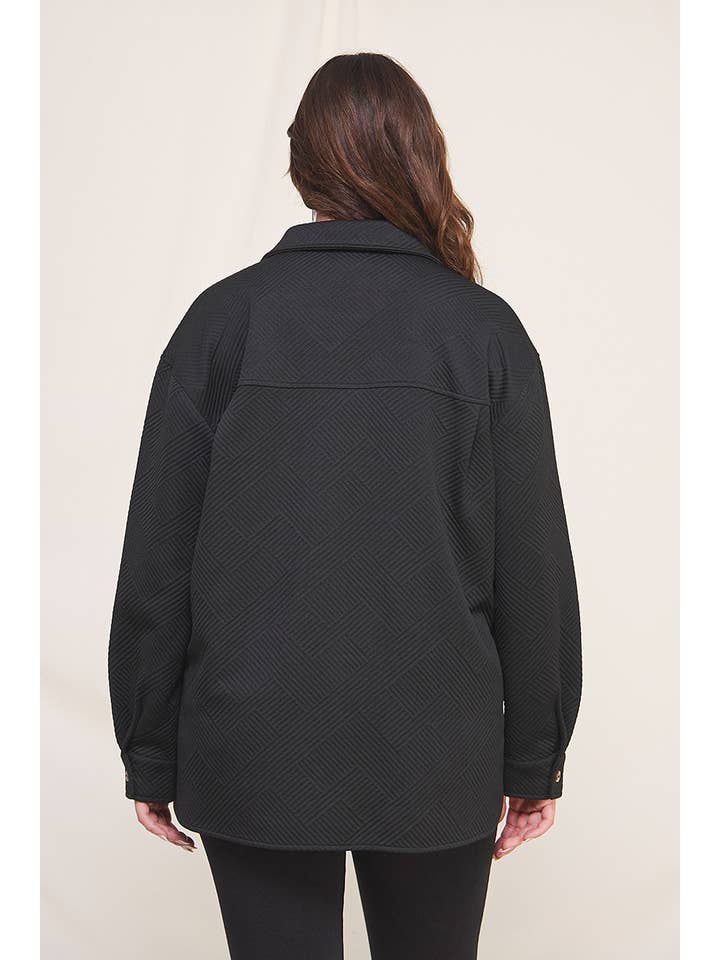 Allie Rose - Wholesale Button Down Shirt - Women's - Plus Size Jacquard Knit Shirt2