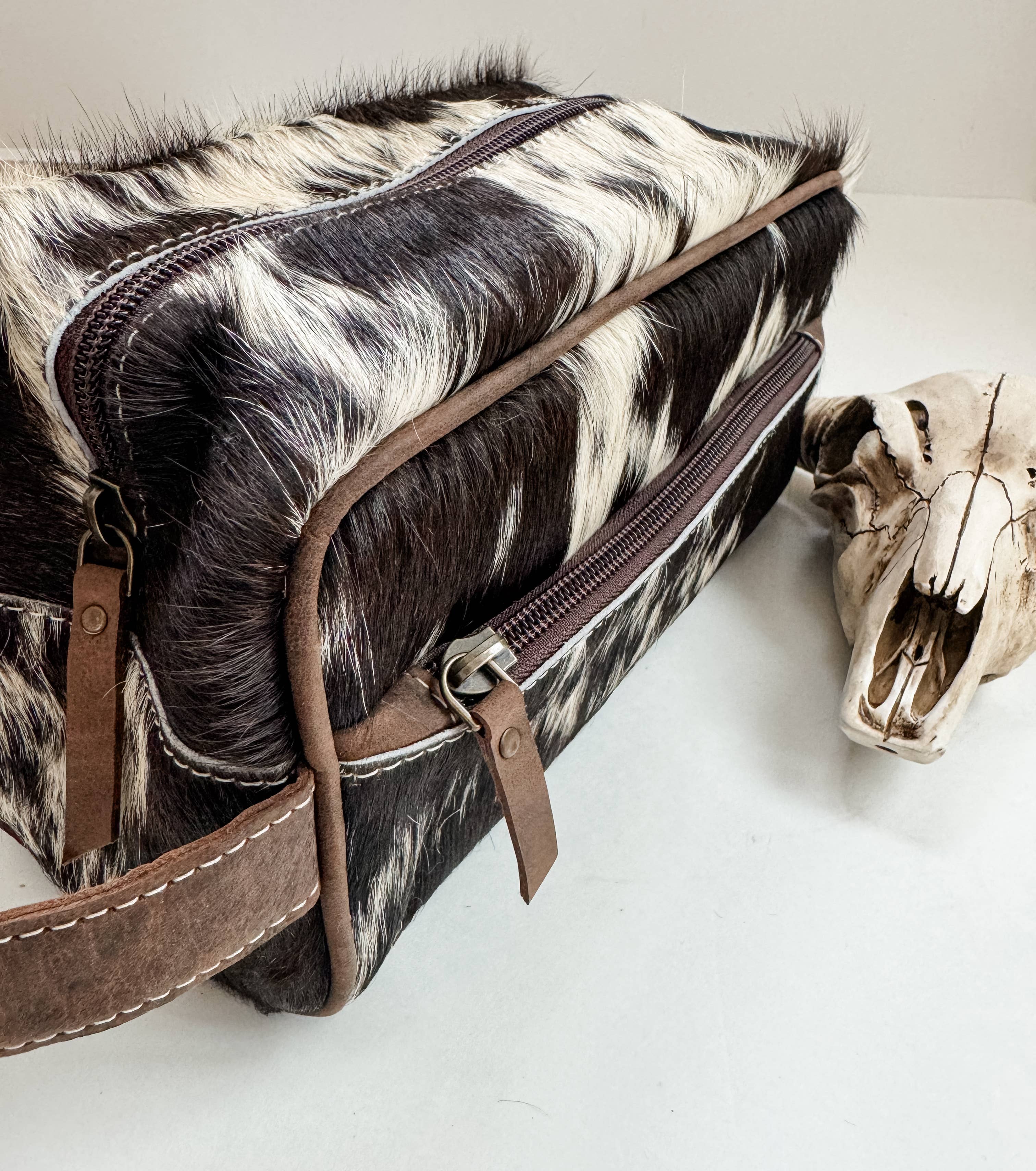 Boho Ranch Shop - Wholesale Toiletry Bag - Women's - Cowhide | Western Toiletry Makeup Shaving Travel Bag4
