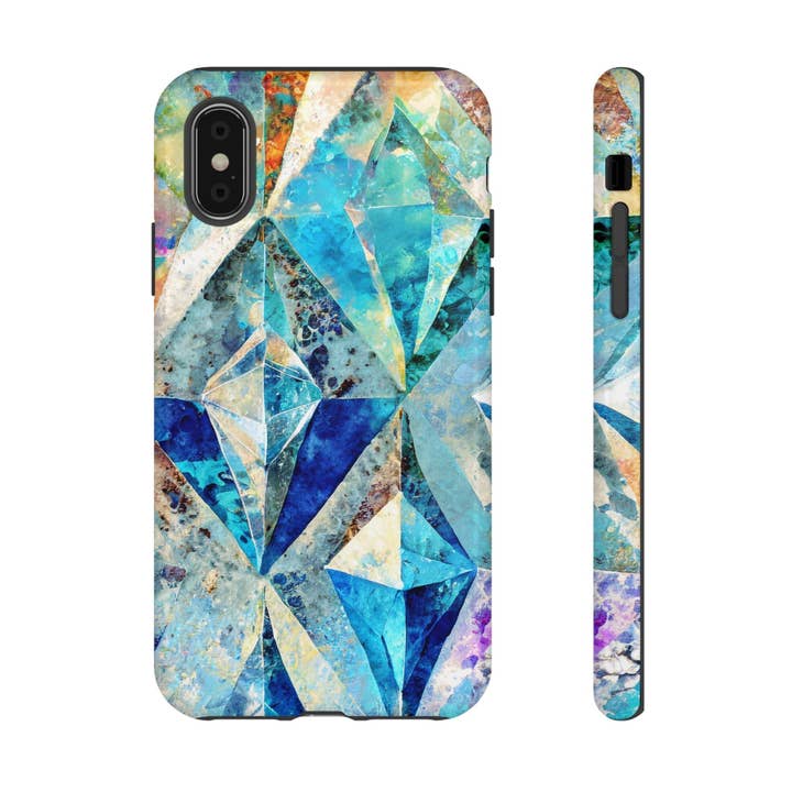 Diamond Blue Abstract Tough Phone Case for wholesale by Studio 653 Clothing Co