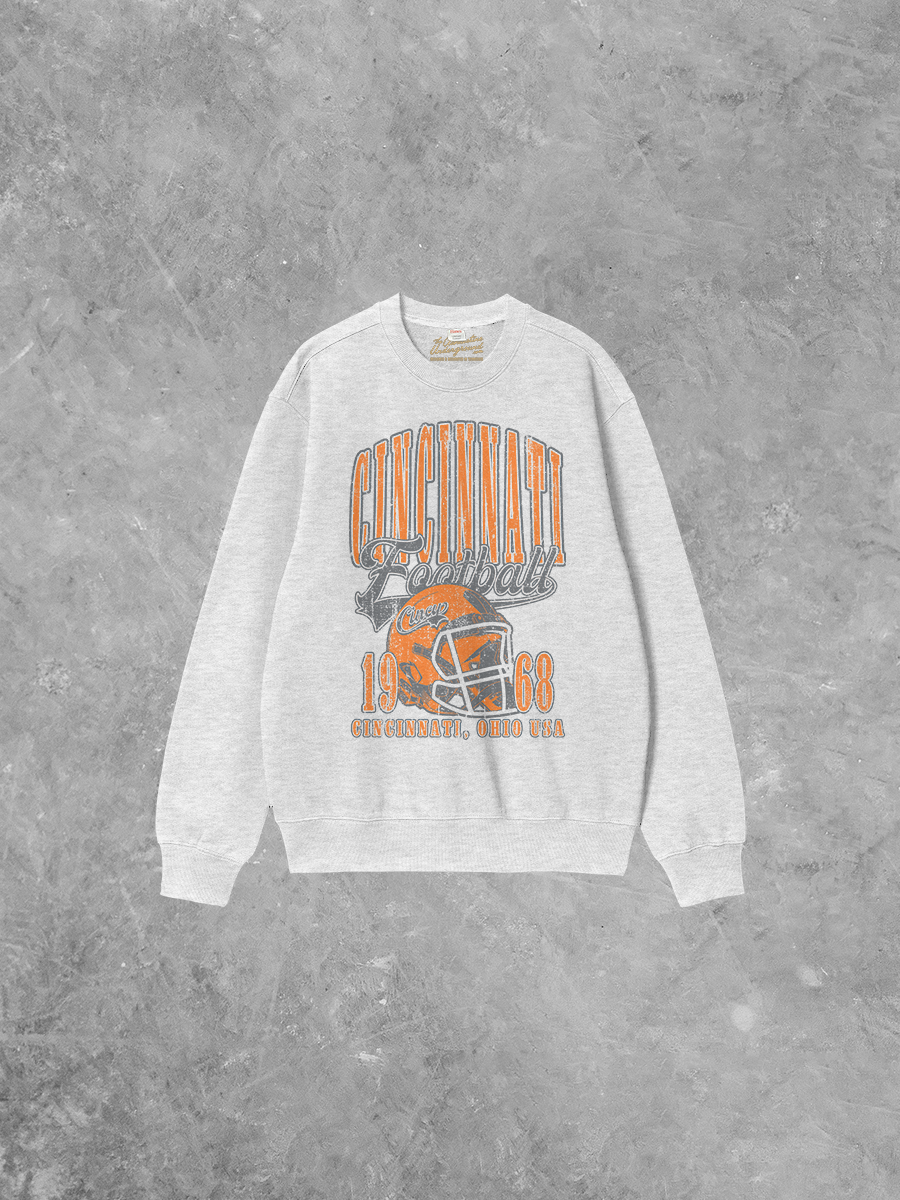 The Clandestine Underground - Wholesale Graphic Sweatshirt - Unisex - 90's Cincinnati Football Boxy Cotton 90's Sweatshirt1