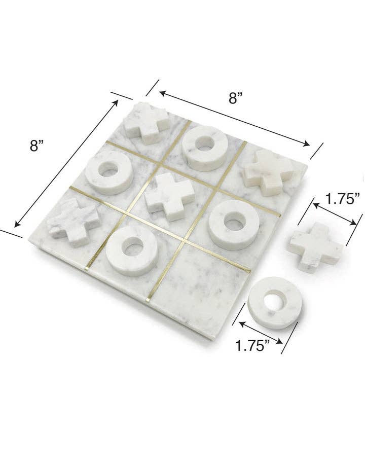 DesignStyles Home - Wholesale Board Game - Becki Owens Decorative White Marble Tic Tac Toe2