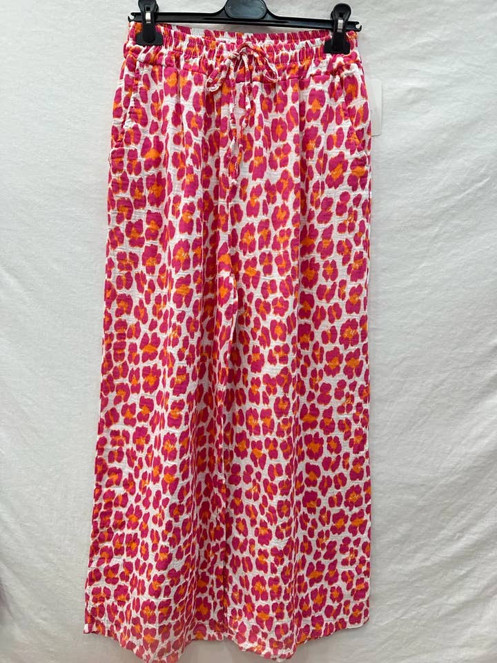 Mimi & Gogo – wholesale Pants – Women's – Leopard Cotton Gauze Pants @96697_PaLeoGaze3