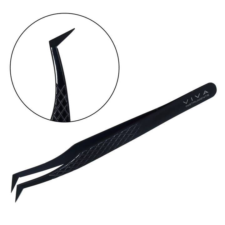 Viva Instruments – wholesale Tweezers – Eyelash Tweezer - 45 Degree - Black