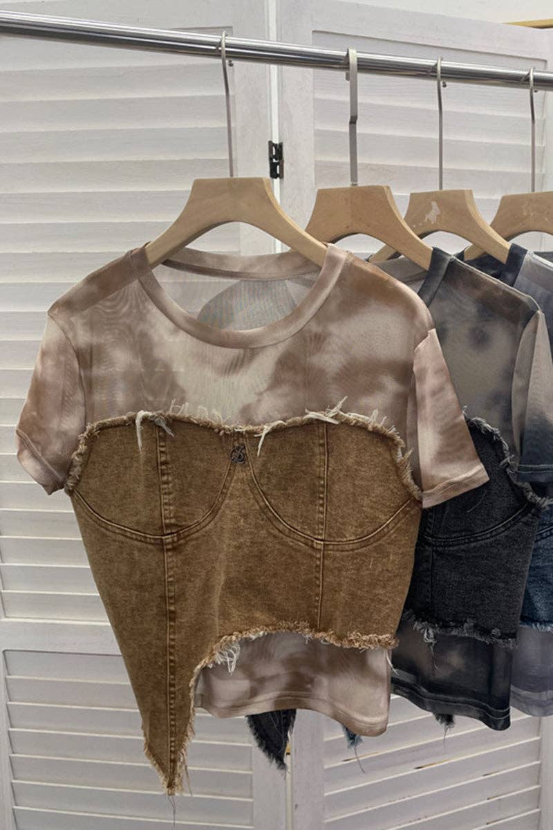 Mccolin - Wholesale T-Shirt - Women's - Distressed Layered T-Shirt1