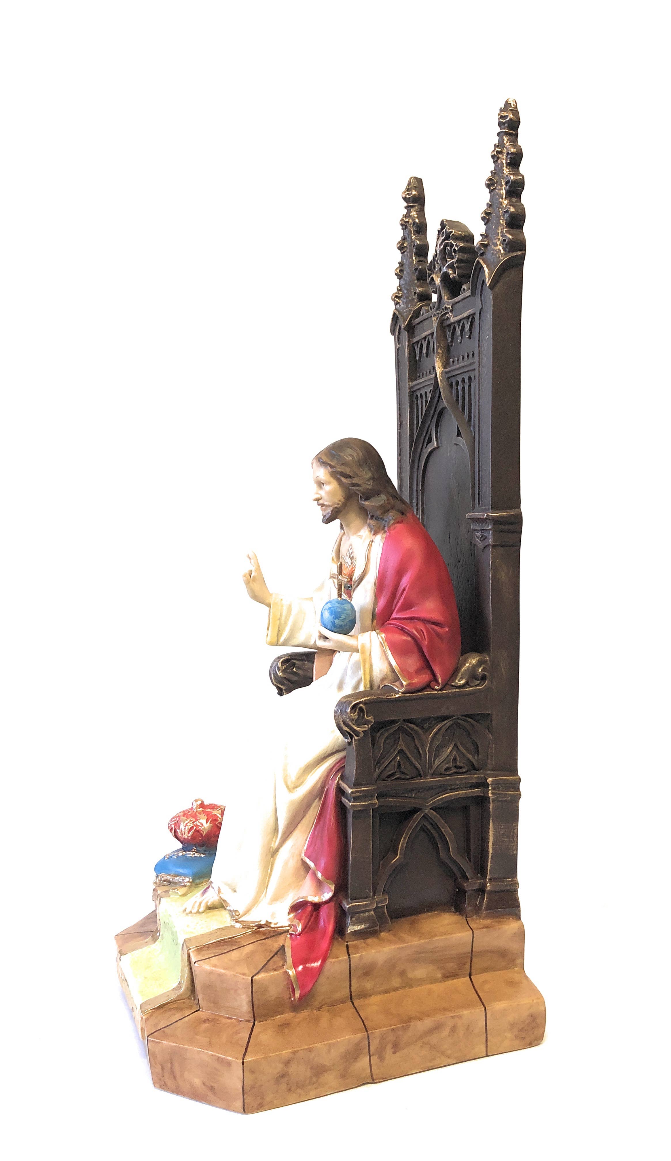 Costa Articoli Religiosi – Engroshandel Pyntefigur – Jesu Hellige Hjerte tronet statue cm. 57x25 - harpiks1