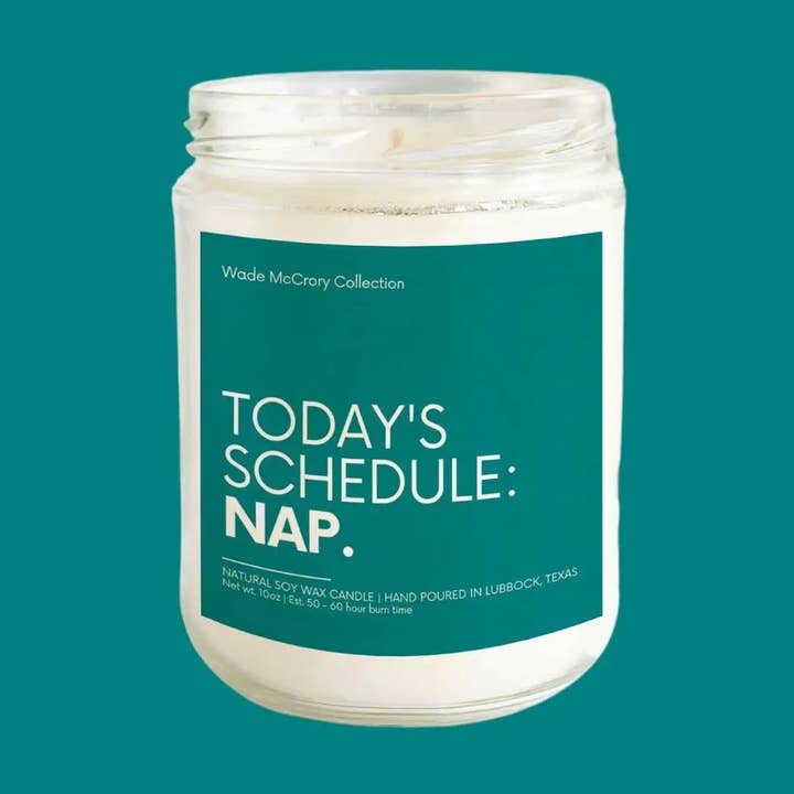 La vela Schedule Nap Soy Candle para venta al por mayor de Wade McCrory Collection