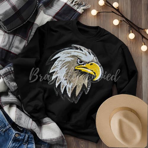 Sequin Eagle Patch | Iron On Patch| Game Day Apparel | DIY Trendy Patch for wholesale by Brazenly Envied
