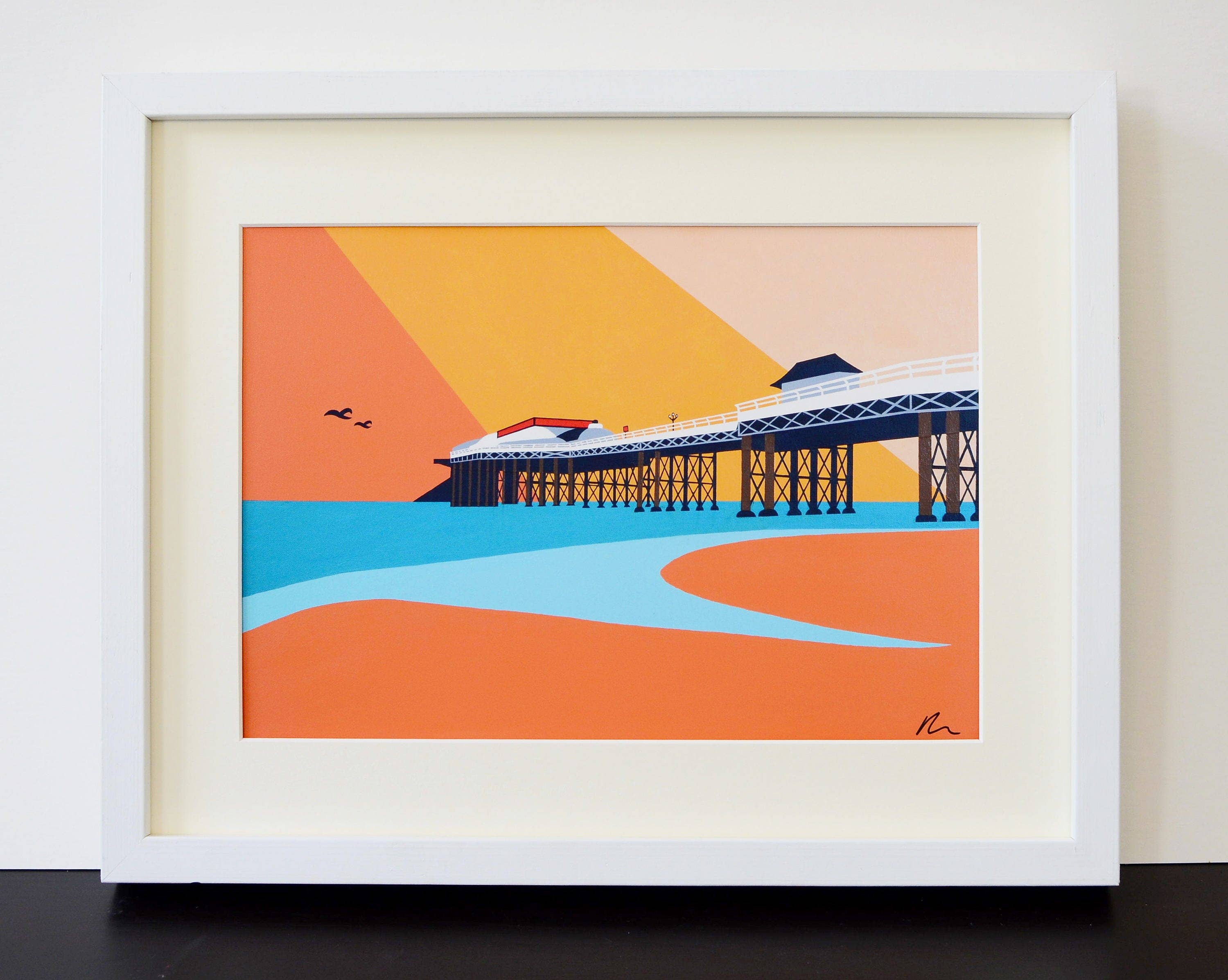 Rebecca Pymar - Wholesale Art Print - CROMER PIER Mounted Print
