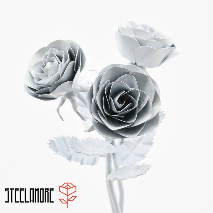 Steelamore - Wholesale Kunstbloemen - 3-delig boeket van stalen rozen1