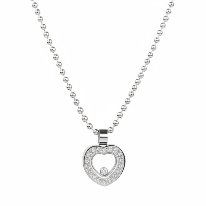 Women's Cubic Zirconia Heart Pendant Necklace for wholesale by West Coast Jewelry