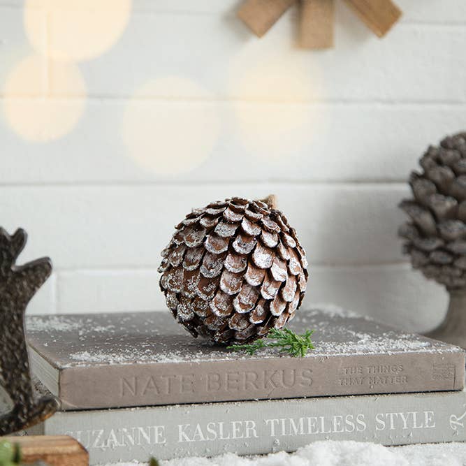 A&B Home Group Inc. - Wholesale Ornament - D4" Ball - Brown/White1