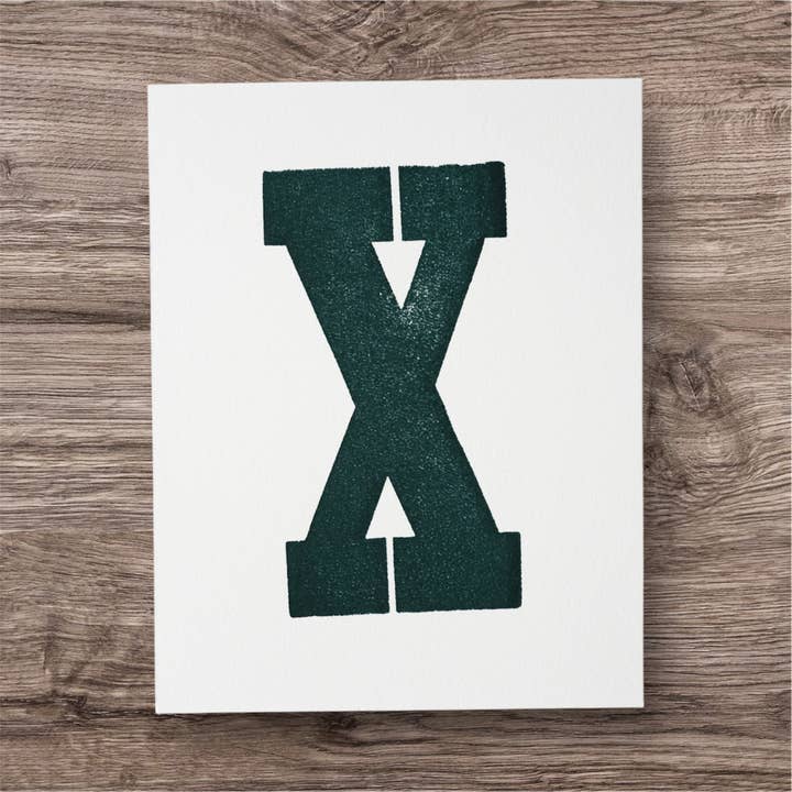 W est pour...Cartes à lettres en typographie pour la vente par Inky Octopus Press